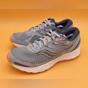 Size 10 B Saucony Women Versafoam Cohesion 13 Running Shoes Blue Mist Melon